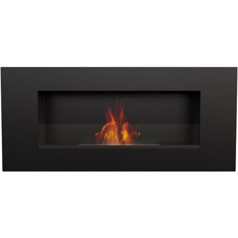 Camino a Bioetanolo Da Parete 90X40X16,2cm Flig Huston 2 Nero