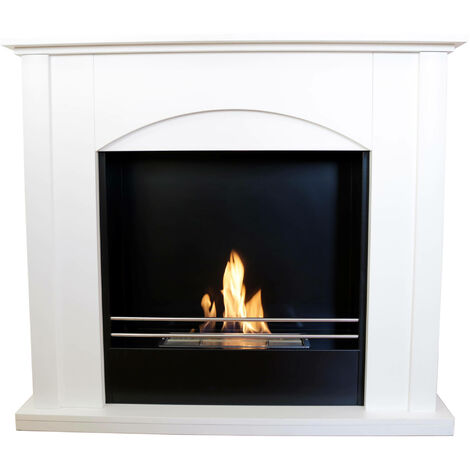 Camino a Bioetanolo da Pavimento 100x30x88 cm Firenze Bianco