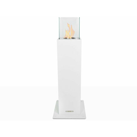 Camino a Bioetanolo da Pavimento 20x20x70 cm per Esterno Capri 70 Bianco