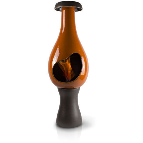 Camino a Bioetanolo da Pavimento in Ceramica 35x95 cm Fagiolo Alto Arancio