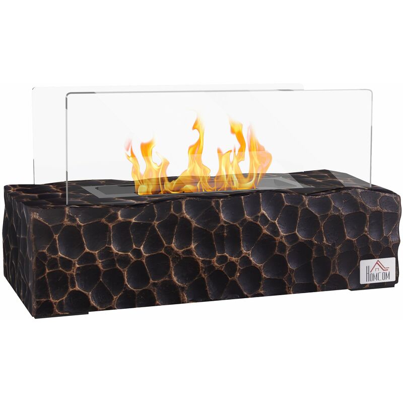 Camino A Bioetanolo Da Tavolo 33x16x18 Cm Bruciatore 1,5l Nero