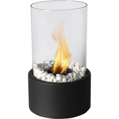 MEGASHOPITALIA Camino a Bioetanolo da Tavolo con Pietre Nero 360W
