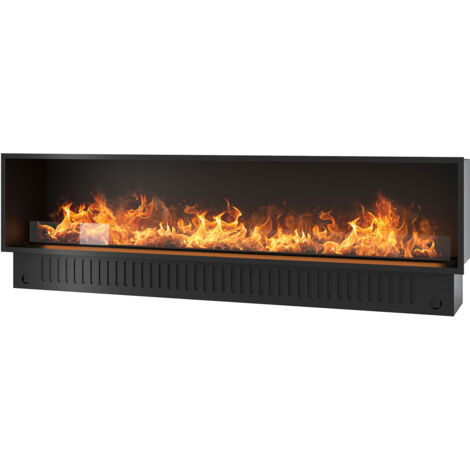 Camino a Vapore Elettrico da Incasso 220x45(64,8)x40 cm Invapo con LED RGB Nero