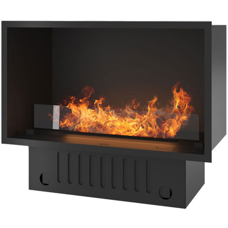 Camino a Vapore Elettrico da Incasso 800x45(64,8)x40 cm Invapo con LED RGB Nero