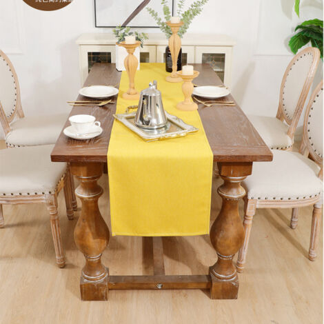 Camino de mesa de primavera, amarillo, lavable, de temporada, verano, decoración de mesa de cocina, mesa de comedor, interior, 35,5 x 150 cm