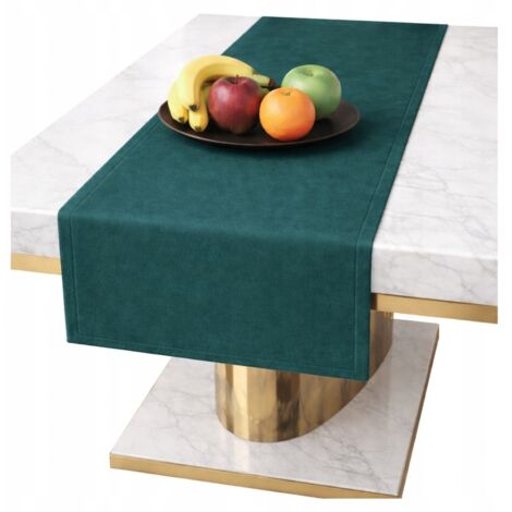 Camino de mesa de terciopelo MARINE para una sala de estar clásica de terciopelo liso y glamurosa de 40x140.