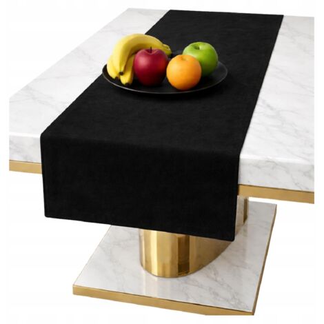 Camino de mesa de terciopelo NEGRO para mesa de 40x140 cm, liso, clásico, colores