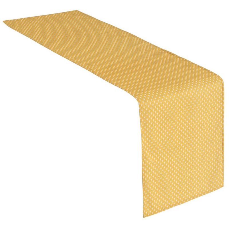 

Camino de mesa estampado mostaza de algodón y poliéster exótico de 45x150 cm