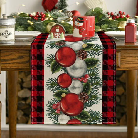 Camino de mesa navideño - Camino de mesa con muñeco de nieve  Decoración de mesa, Camino de mesa, Decoración navideña, Estilo 4, 33233cm.