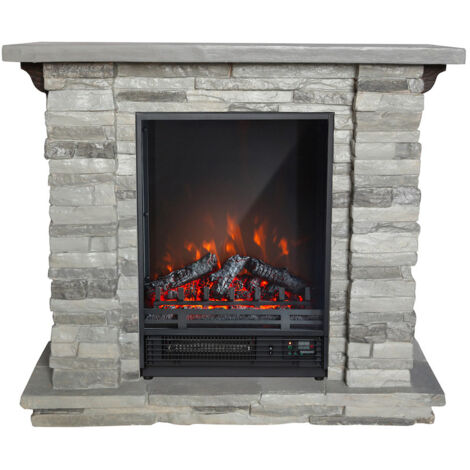 Camino Elettrico da Pavimento 90x80x30 cm Effetto Fiamma 1800W Tigullio