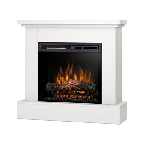 Camino Elettrico Riscaldante Da Pavimento Autoportante a LED - 23" - Bianco opaco - 92 x 86 x 29 - YUKON