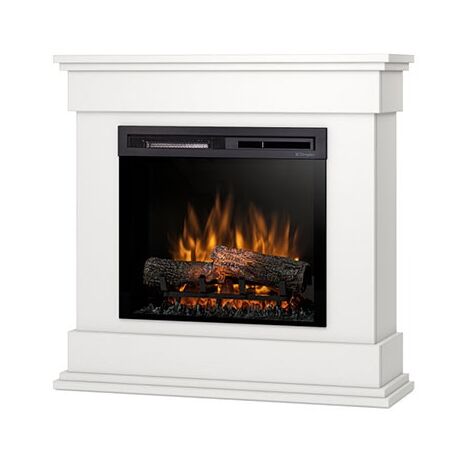 Camino Elettrico Riscaldante Da Pavimento Autoportante a LED - 23" - Bianco opaco - 93 x 90 x 29 - LENOX