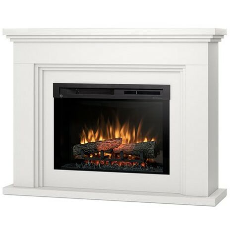 Camino Elettrico Riscaldante Da Pavimento Autoportante a LED - 26" - Bianco opaco - 118 x 90,8 x 31,5- ARDILA