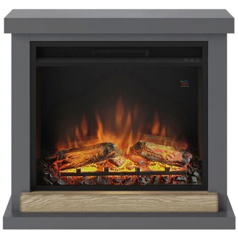 Camino Elettrico Tagu Hagen a Led da Pavimento 1500w con Cornice Grigio