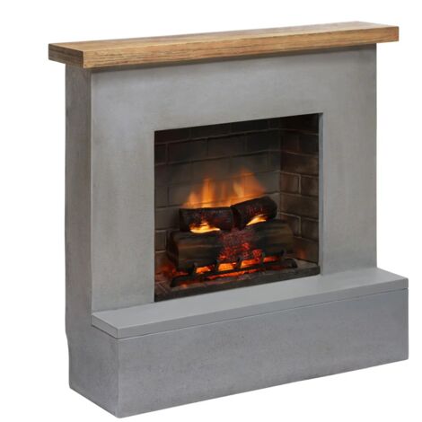 Camino Elettrico Tagu Rolf PowerFlame2 1600w Cemento Grigio