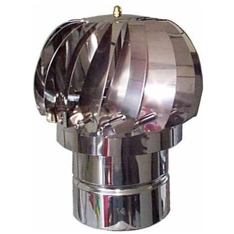 Camino Eolico Turbina Acciaio Inox 12 cm Aspiratore Comignolo Girevole
