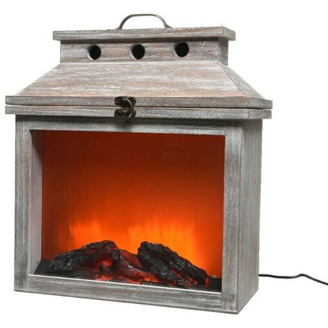 Camino in Legno con Fuoco (35 cm)