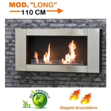 Camino/Stufa/Caminetto murale ecologico a bioetanolo doppio bruciatore - Twin Flame