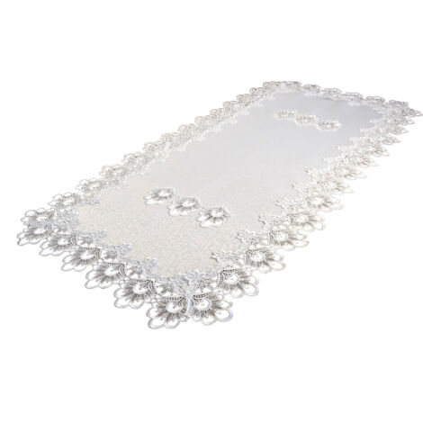 Caminos de mesa con encaje blanco 60/120. Caminos de mesa con guipur.