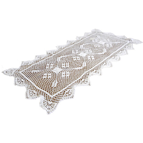 CAMINOS DE MESA Encaje blanco de ganchillo 50/100 MOLDE Hilo de algodón blanco