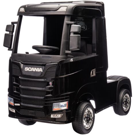 Camion Elettrico Scania Nero 24V per Bambini con Telecomando