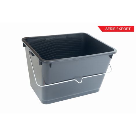 Camion plastique noir 7L – Bac peinture avec grille intégrée – Largeur max rouleaux 180 mm – Pour chantiers humides – Sylex