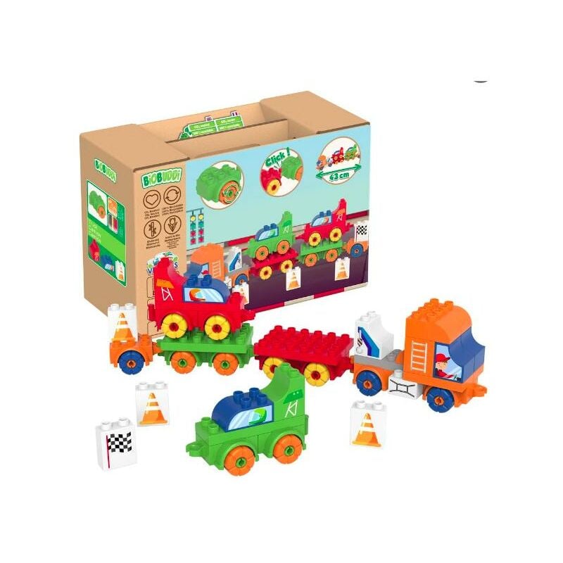 

Camion y coches de carreras 38 piezas Biobuddi