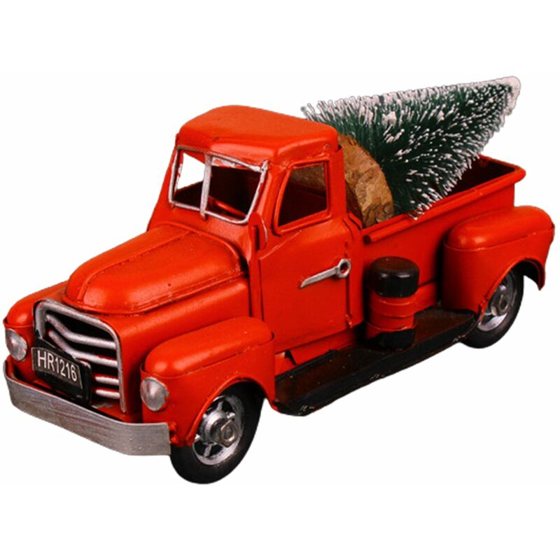 

Happyshopping - Camioneta pickup r¨²stica cl¨¢sica del metal del vintage, decoraci¨®n de Ministerio del Interior de la Navidad,Rojo, ¨¢rbol de navidad
