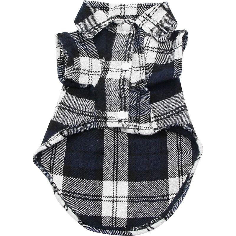 

Camisa a cuadros para perros, ropa a cuadros para gatos, camisa suave y cómoda (M, negro)