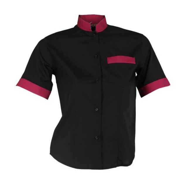 

Gary ´ S - Camisa de mujer combinada en manga corta con cuello mao GARY'S Combi | Negro - XSS