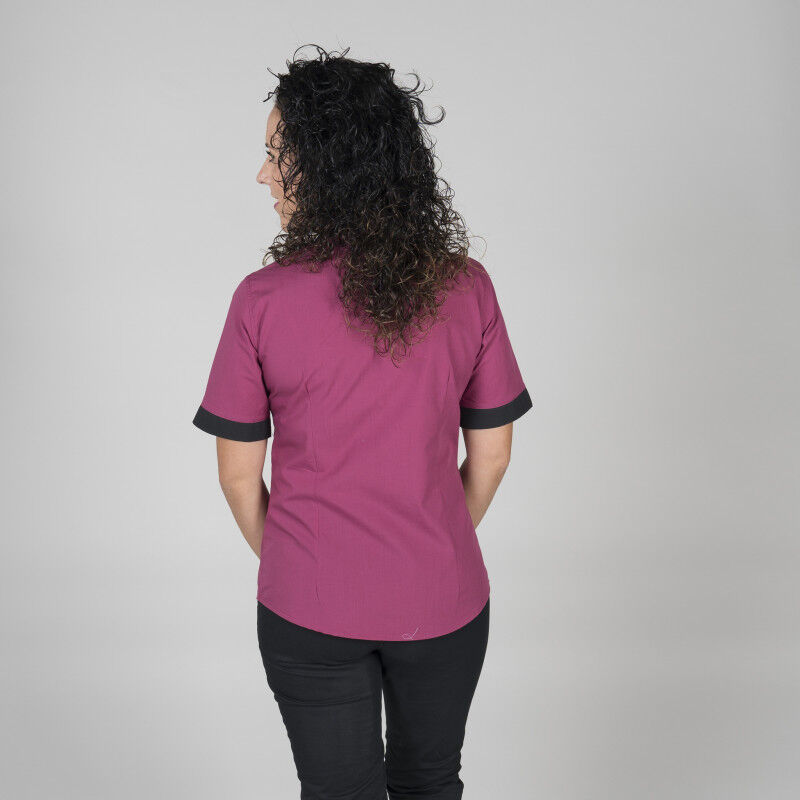 

Camisa de mujer combinada en manga corta con cuello mao GARY'S Combi | XXL - Burdeos
