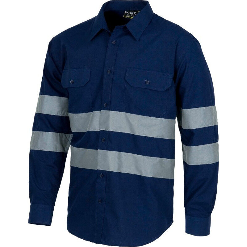 

Camisa manga larga con cintas reflectantes WORKTEAM Combi B8007 | Azul marino - XL