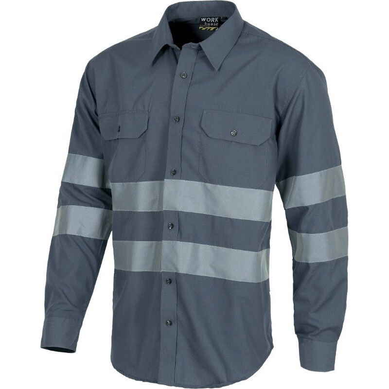 

Camisa manga larga con cintas reflectantes WORKTEAM Combi B8007 | Gris - L