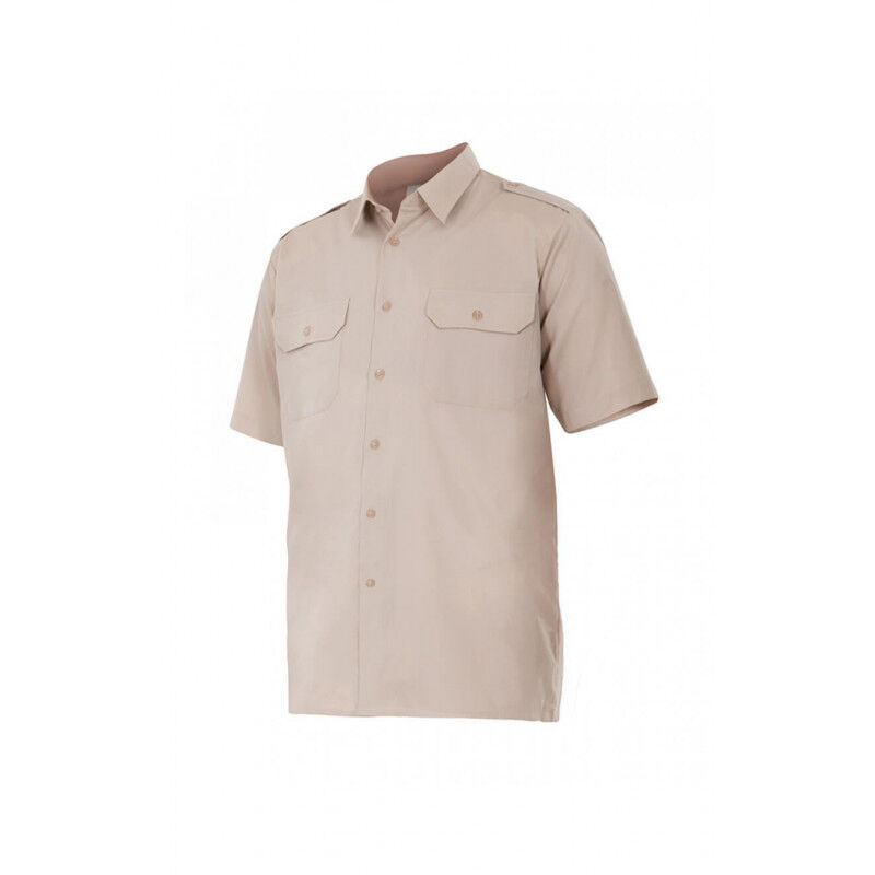 

Camisa industrial de manga corta con galoneras Serie 532 | Beige - S - Velilla