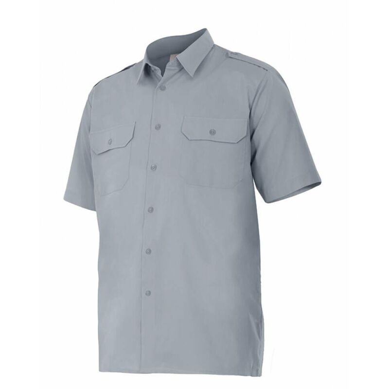 

Camisa industrial de manga corta con galoneras Serie 532 | Gris - S - Velilla