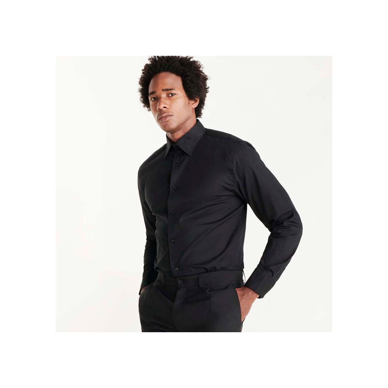 

Camisa de tejido stretch, manga larga MOSCU CM5506 | Negro - XL