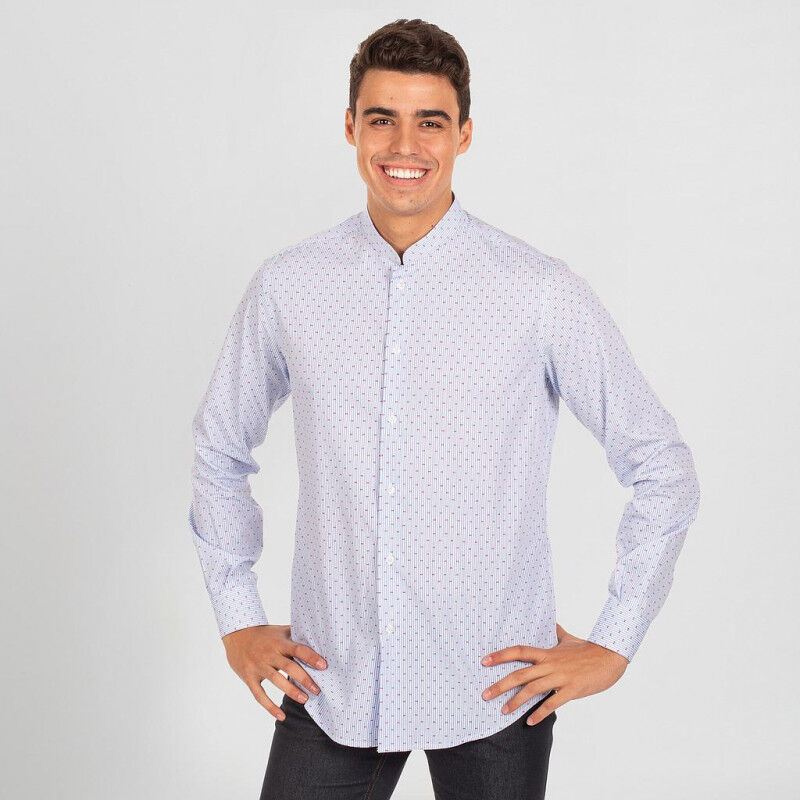 

Camisa de hombre manga larga con cuello mao con estampado GARY'S Fiorella | 38 - Rayas / Puntos marino