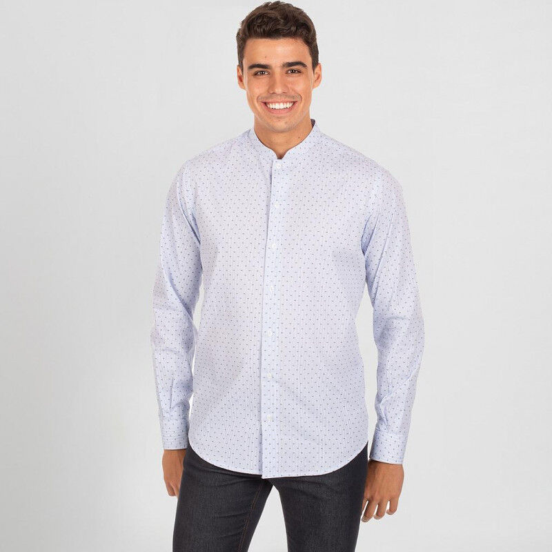 

Camisa de hombre manga larga con cuello mao con estampado GARY'S Fiorella | 48 - Rayas / Puntos marino
