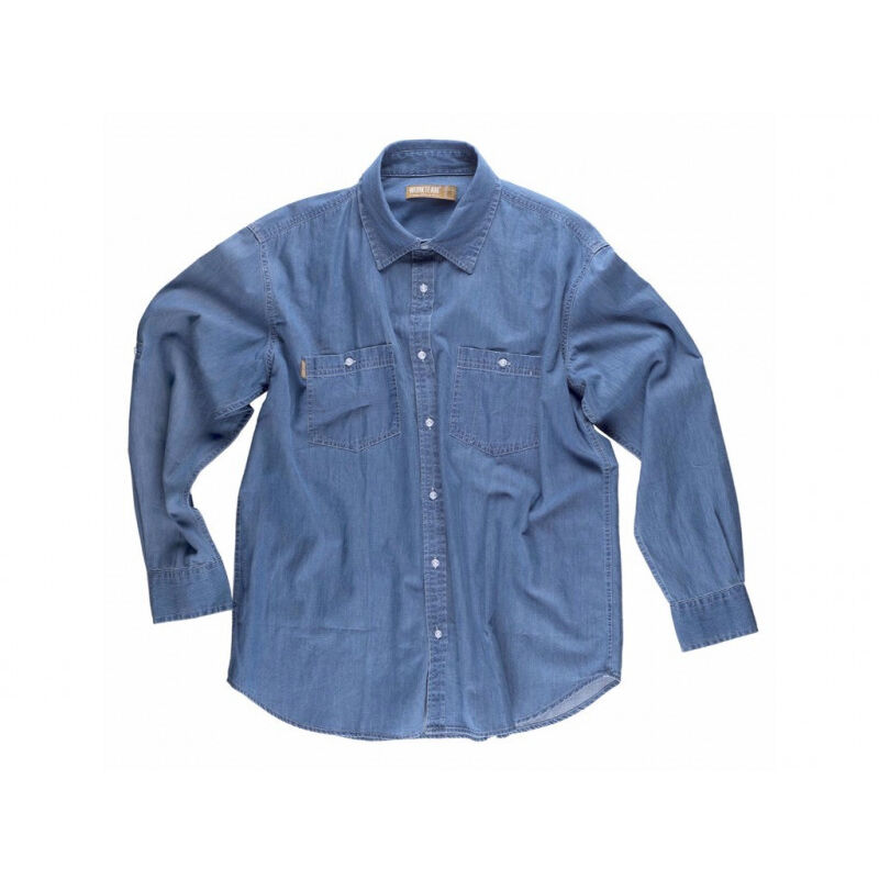 

Camisa industrial en tejido vaquero B8700 de cuello clásico | L - Vaquero Claro - Workteam