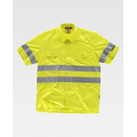 Camisa manga corta de alta visibilidad de cuello clásico WORKTEAM C3810