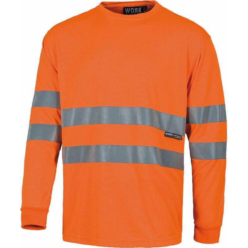 

Camiseta de trabajo manga larga de alta visibilidad WORKTEAM C3933 | 3XL - Naranja A.V.