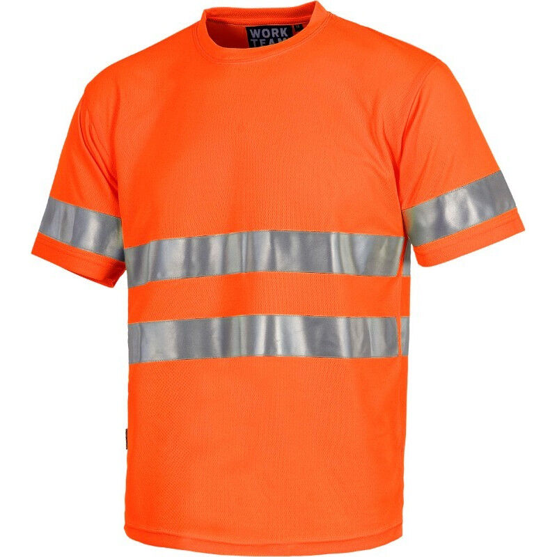 

Camiseta de alta visibilidad con dos cintas reflectantes WORKTEAM | M - Naranja A.V.