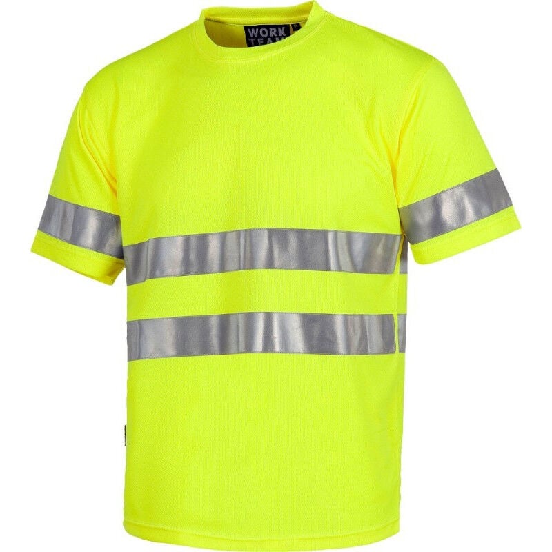 

Camiseta de alta visibilidad con dos cintas reflectantes WORKTEAM | M - Amarillo A.V.