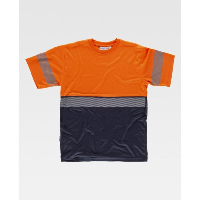 

Camiseta de trabajo con reflectante termoadhesiva en pecho WORKTEAM C6030 | S - Naranja A.V.+Marino