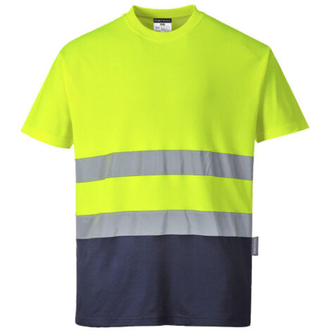 Camiseta bicolor a contraste Cotton Comfort de tejido de punto de 2 bandas S173 4XL Amarillo/Marino