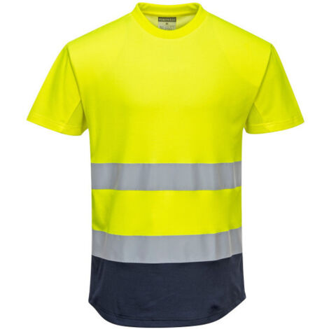 Camiseta bicolor de malla de alta visibilidad, absorbe la humedad C395 XXXL Amarillo/Marino