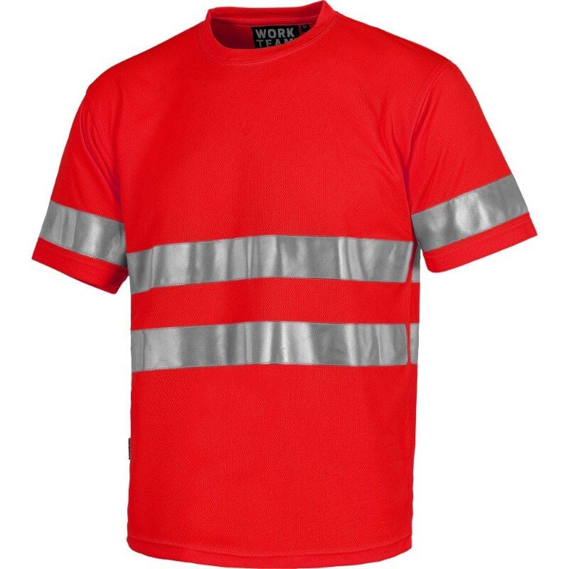 

Camiseta manga corta con cintas reflectantes WORKTEAM Combi C3939 | Rojo - XL