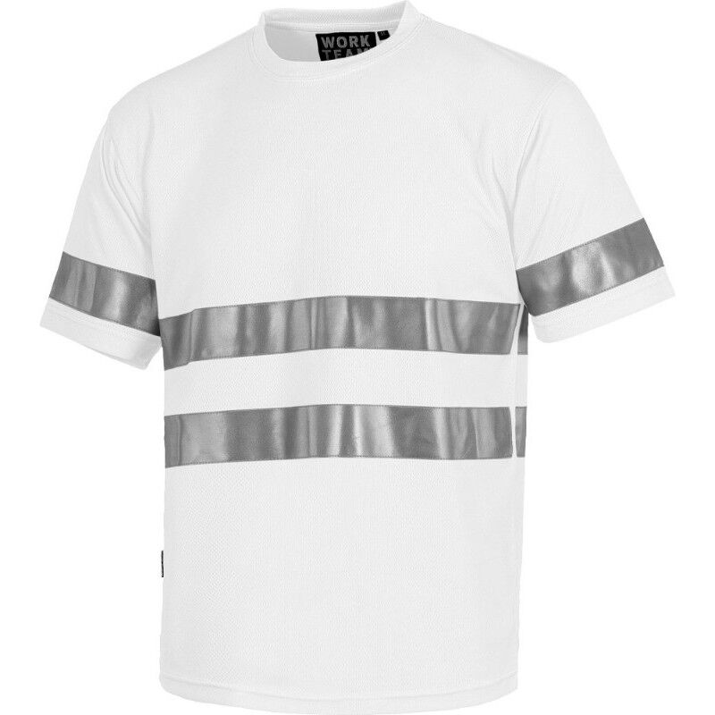 

Camiseta manga corta con cintas reflectantes WORKTEAM Combi C3939 | Blanco - XXL
