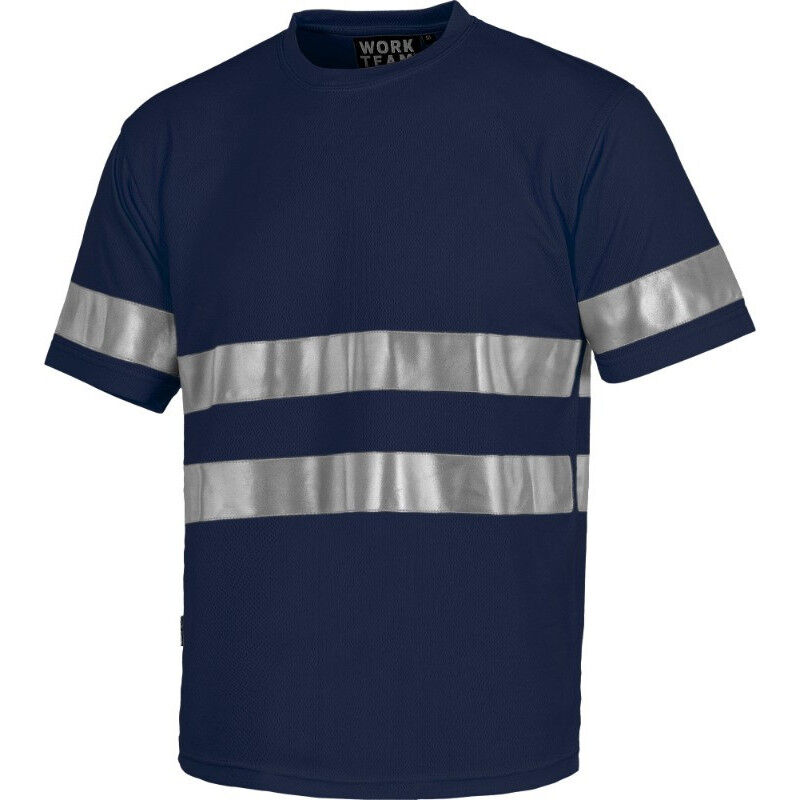 

Camiseta manga corta con cintas reflectantes WORKTEAM Combi C3939 | Azul marino - M