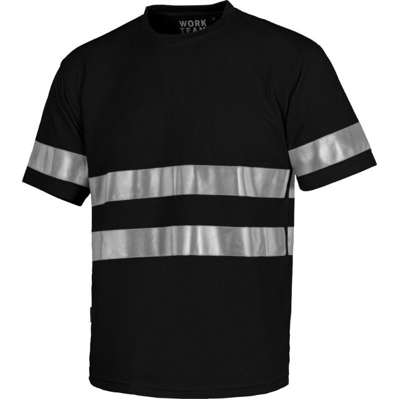 

Camiseta manga corta con cintas reflectantes WORKTEAM Combi C3939 | Negro - S